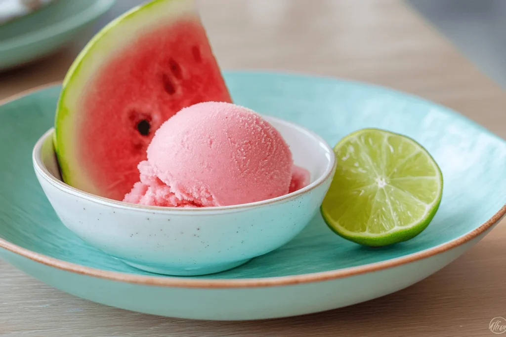 ice cream with watermelon
